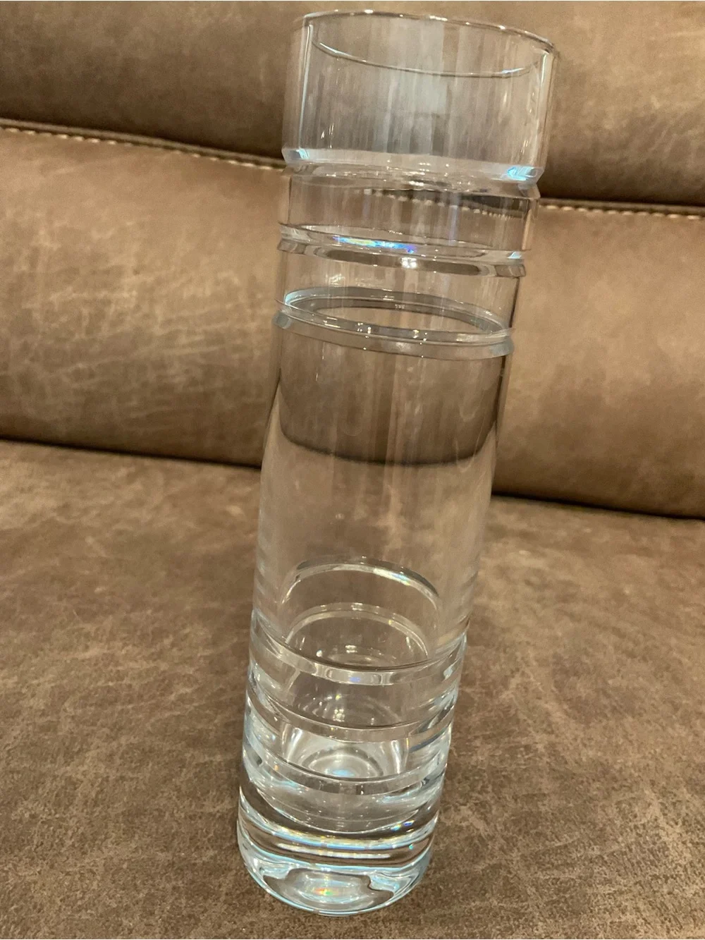 Tiffany & Co. Crystal Triple Ring Bud Vase